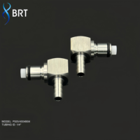 Muestra Gratuita de Conector de Codo de 90 Grados con Válvula, Accesorios de Tubería de Cobre, Conector Macho de 1/4'', Acoplamiento Hidráulico Rápido