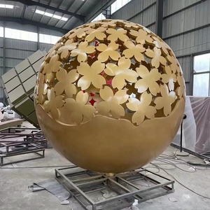 Ornements décoratifs de grande sculpture abstraite extérieure en paysage immobilier d'acier inoxydable faits sur commande - Product Image 2