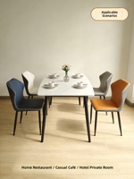 Chaise de salle à manger en cuir confortable et minimaliste, style italien, mobilier de salle à manger de luxe léger