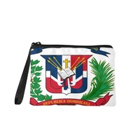 Dompet Koin Warna Campuran Modis Poliester Bendera Republik Dominika Dompet Mini Ritsleting Portabel untuk Penggunaan Sehari-hari Wanita