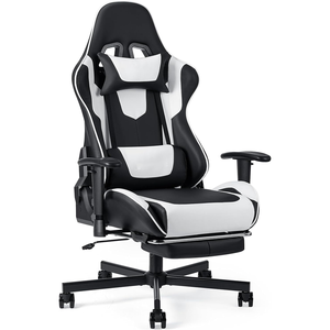 Chaise <span class=keywords><strong>de</strong></span> jeu PC <span class=keywords><strong>de</strong></span> luxe 2D pour adultes, grande taille, <span class=keywords><strong>bureau</strong></span>, 180 <span class=keywords><strong>kg</strong></span>, noir et blanc, <span class=keywords><strong>150</strong></span> <span class=keywords><strong>kg</strong></span>, chaise <span class=keywords><strong>de</strong></span> jeu pour personnes corpulentes - Product Image 1