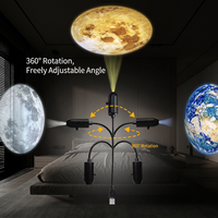 Projecteur USB étoiles et lune, lampe de projection LED à intensité variable pour chambre à coucher et hôtel
