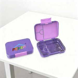 Boîte à <span class=keywords><strong>bento</strong></span> écologique et réutilisable pour enfants Aohea, avec poudre de ciboulette colorée de qualité alimentaire, 4 compartiments, ensemble de boîte à <span class=keywords><strong>bento</strong></span> pour enfants - Product Image 1