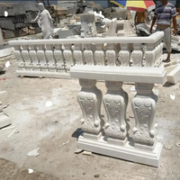 Colonne d'escalier romaine carrée française décorative BLVE, designs de balustrades, balustrade de balcon en marbre blanc