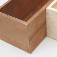 Boîte de rangement de bureau carrée en bois naturel poli avec logo personnalisé pour la décoration de la maison
