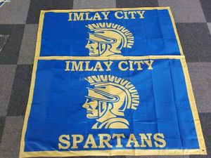 Drapeau <span class=keywords><strong>souvenir</strong></span> d'intérieur robuste double face en polyester et coton brodé, logo personnalisable, mât en bois patriotique - Product Image 6