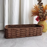 Panier de rangement en corde de papier tressée - Style nordique, design rectangulaire pour l'organisation de la maison, les cosmétiques, les petits articles, les collations de cuisine