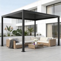 Pergola de jardin intelligente en aluminium avec capteur de pluie, économique, étanche, écologique, à lames orientables électriques, pour jardin, extérieur, balcon