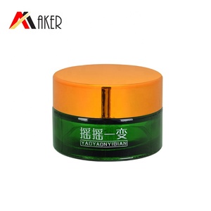 Design de mode 20ml verts semi-transparente vide crème cosmétique bocal en verre avec couleur or de luxe bouchon à vis - Product Image 1