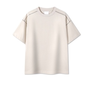 T-shirt Oversize Personnalisé en Coton Lourd 230 g/m² à Épaules Tombantes, Style Streetwear, Trois Aiguilles Cinq Fils, Séchage Rapide – Vente en Gros - Product Image 1