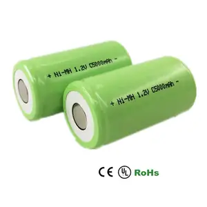 NiMHCサイズ5000mAh1.2V充電式バッテリーni-mhバッテリー1.2v c 4000mah