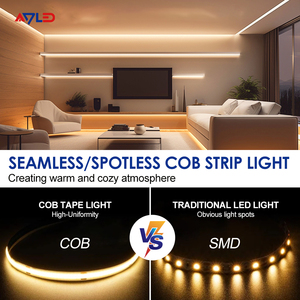 Bande lumineuse LED COB 480 LED découpable RA90 24V pour la décoration de la maison, le bureau, l'éclairage uniforme des armoires - Product Image 6
