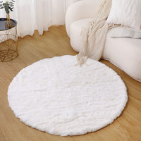 Tapis rond en fausse fourrure de mouton, fabrication machine, moderne et haut de gamme, luxueux, doux et moelleux, pour la maison, le salon, la chambre à coucher, le chevet.