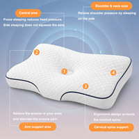 Oreiller cervical ergonomique moderne de nouvelle conception, rembourré de mousse à mémoire de forme ondulée, pour un sommeil profond, écologique et respirant
