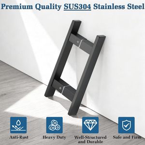 มือจับประตูห้องอาบน้ำแบบดึง-ผลัก รุ่น <span class=keywords><strong>Alise</strong></span> 6 นิ้ว ดีไซน์ทันสมัย ทำจากสแตนเลสสตีล สำหรับประตูบานเลื่อนและประตูกระจก สีดำด้าน - Product Image 3