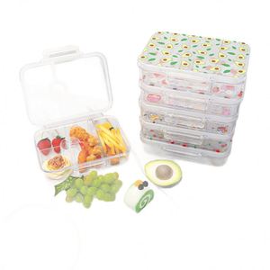 Tritan Bento Box Student <b>Lunch</b> Box Transparent Multi-Compartment Children's <b>Lunch</b> Box Sealed European American Single Button - Product Image 1