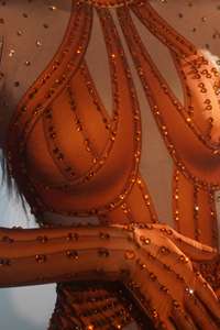 Sexy manga larga guantes espectáculo Festival traje puesta en escena diamantes de imitación monos bailarina desgaste mujeres fiesta de cumpleaños monos - Product Image 6