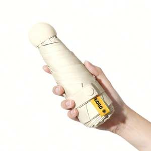 Parapluie manuel promotionnel portable de haute qualité, pliable en cinq sections, anti-UV, personnalisable avec logo, idéal pour les voyages et la vente en gros - Product Image 1