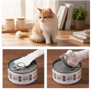 Cuillère à conserve pour animaux de compagnie à long manche, mignonne, en forme de patte, ouvre-boîte portable et pratique pour aliments pour animaux – Vente en gros - Product Image 2