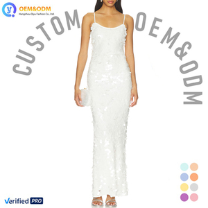 Robe longue de soirée élégante pour femmes, modèle 2026 QY OEM, avec fente arrière personnalisée, pour fêtes et occasions décontractées - Product Image 1