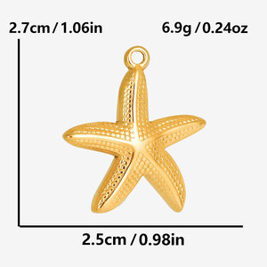 Ciondoli a Forma di Stella Marina in Stile Lusso, Placcati in <span class=keywords><strong>Oro</strong></span> 18K, in Acciaio Inossidabile, Accessori per Collane Fai-da-Te, Gioielli alla Moda - Product Image 6