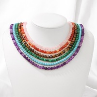 Collier de perles rondes faites à la main de 4 mm, best-seller, perles d'améthyste délicates pour femmes, chaîne chic ; cadeau idéal pour les amis