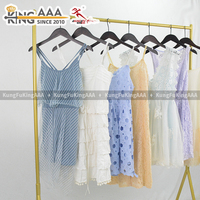 KungFu KingAAA Grosir Gaun Midi Wanita Korea Bekas Model Berlubang dengan Tali, Bal Pakaian Wanita Seken Model Camisole Musim Panas