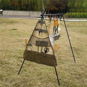 Bolsa de Almacenamiento Triangular para Cubiertos, 55x59cm, de Lona, Plegable, Organizador de Vajilla para Acampar al Aire Libre, Bolsa Colgante para Utensilios de Cocina - Product Image 2