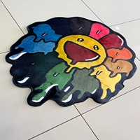 Anpassbare Form Moderner Blumen-Teppich aus Wolle/Alpaka/Acryl Rutschfest Haustierfreundlich Handgefertigt für Wohnzimmer Schlafzimmer