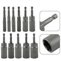 Zócalo de impacto Industrial de 5-19mm, destornillador de tuerca magnética, adaptador de broca de llave hexagonal, zócalo de accionamiento de mango de acero de 80mm