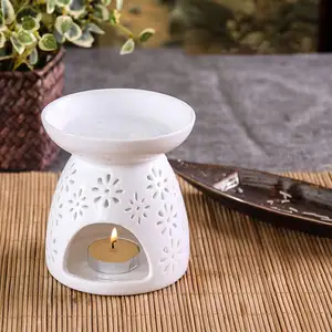 Hollow-out Ceramic Aromatherapy Furnace, Essential Oil Furnace Incense Smoke Furnace Home Aromatic Crafts
