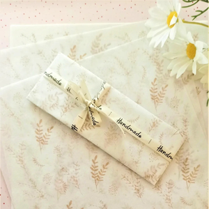 Minimalist White Wrapping <strong>Paper</strong> with <strong>Beige</strong> Botanical Plant Pattern for Handmade Gift Packaging and Elegant Crafts - Product Image 5
