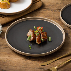 Platos de Cerámica Mate Vintage para Cena, Platos Redondos Hechos a Mano de Arcilla Creativa para Servir Ensaladas de Frutas, Sushi, Bandeja Plana - Product Image 6