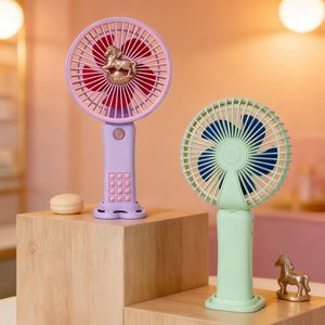 Mini Ventilador Portátil con Soporte, Recargable por USB, Motor de CC de 2W, Control por Botón, Ventilador de Escritorio Manos Libres para Estudiantes - Product Image 4