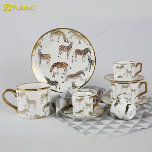 Tasse à <span class=keywords><strong>café</strong></span> en céramique blanche avec motif <span class=keywords><strong>or</strong></span> galvanisé-Personnalisable | Promotionnel et prêt pour les cadeaux - Product Image 5