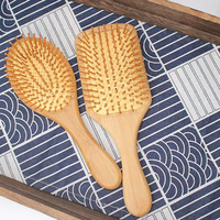 Brosse à cheveux en bambou écologique, en gros, avec coussin massant laser, non jetable, 100 % biodégradable, imperméable et portable