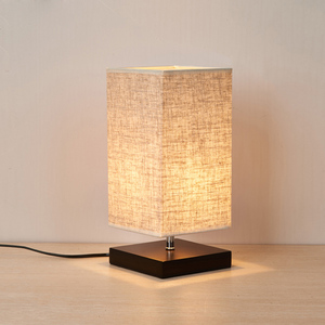Home decor luxury modern bedside metal fabric lampshade table lamps and reading lights for bedroom - Product Image 2