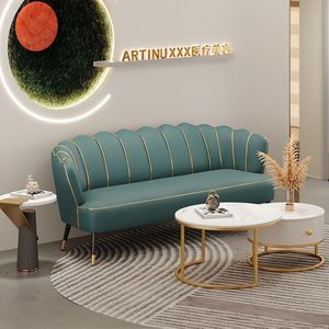 Muebles Modernos para Salón de Belleza, Sofá y Silla de Recepción Metálicos para Uso en Centros Comerciales - Product Image 4