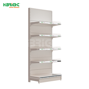 Étagères de supermarché Highbright noir et blanc à 1+6 niveaux avec pieds en L pour épicerie - Product Image 4