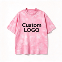 T-shirt en coton épais 300 GSM, teinture pigmentaire, coupe ample, logo personnalisé imprimé à l'écran, manches courtes, unisexe