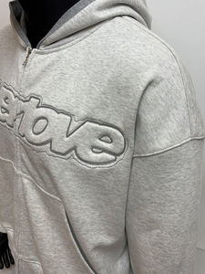 Topshow Tùy Chỉnh 3D Biểu Tượng Pháp Terry 100% Bông Quá Khổ Nặng Giảm Vai 3D Biểu Tượng Phun Thêu Zip up Áo - Product Image 4