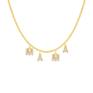 PVD 18K chapado en oro de acero inoxidable personalizado alfabeto inicial Cubic Zirconia collar joyerí<span class=keywords><strong>a</strong></span> regalos para <span class=keywords><strong>novia</strong></span> mujeres - Product Image 1