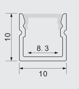 SDW1010M-1 siêu mỏng dẫn nhôm kênh bề mặt gắn kết hồ sơ với bộ khuếch tán cho tủ chiếu sáng - Product Image 5