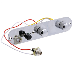 Placa de Control de Guitarra de 3 Vías Pre-cableada y Completamente Equipada con Arnés de <span class=keywords><strong>Cableado</strong></span> para <span class=keywords><strong>Telecaster</strong></span> en Cromo/Negro/Dorado - Product Image 4