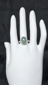Anillo de Jadeíta de Alta Calidad, Ligero y Cómodo, Tipo Jadeíta Natural, Chapado en Plata 925, Ajustable, NGIC - Product Image 2