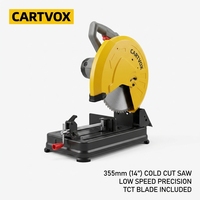 Sierra de Corte en Frío Profesional CARTVOX CT9350 de 355 mm, Cortadora de Metal de Alta Resistencia con Motor de Inducción de Baja Velocidad y Precisión