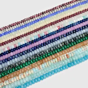 Vente en gros Offre Spéciale 27 couleurs 5*8 perles de boulier naturel pierre en vrac pour bracelet à bricoler soi-même collier fabrication de bijoux