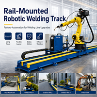 Station de travail robotisée de soudage automatique STEP SA12/2000H avec rail au sol pour robot 6 axes et structure en acier au carbone robuste