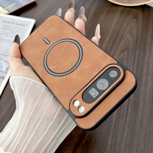 Étui de téléphone magnétique de luxe pour Google Pixel 10 Pro XL, coque arrière en cuir PU avec pare-chocs en TPU souple pour Pixel <span class=keywords><strong>9</strong></span> Pro 9A 8A 7 Pro - Product Image 1