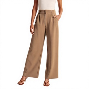 Women Spring High Waist Tailored Wide-Leg Casual Loose Breathable Solid Office Straight <b>Pants</b> Suits Korean Style - Product Image 3